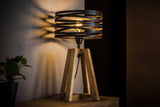 KAWOLA Tischleuchte DALIAN Tischlampe Holz/Metall schwarz