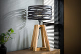 KAWOLA Tischleuchte DALIAN Tischlampe Holz/Metall schwarz
