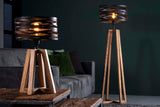 KAWOLA Tischleuchte DALIAN Tischlampe Holz/Metall schwarz