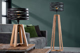 KAWOLA Tischleuchte DALIAN Tischlampe Holz/Metall schwarz