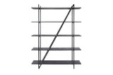 KAWOLA Wandregal PEARA 140 cm MDF-Holz schwarz 5 Stufig