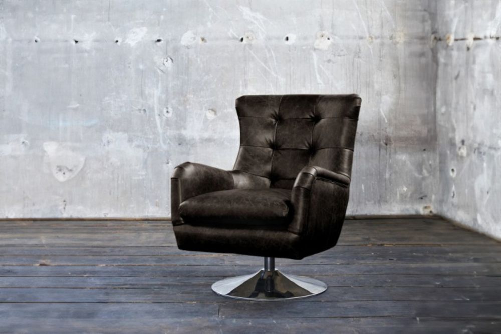 KAWOLA Sessel Relexa Leder schwarz B/H/T: 69x77x95cm