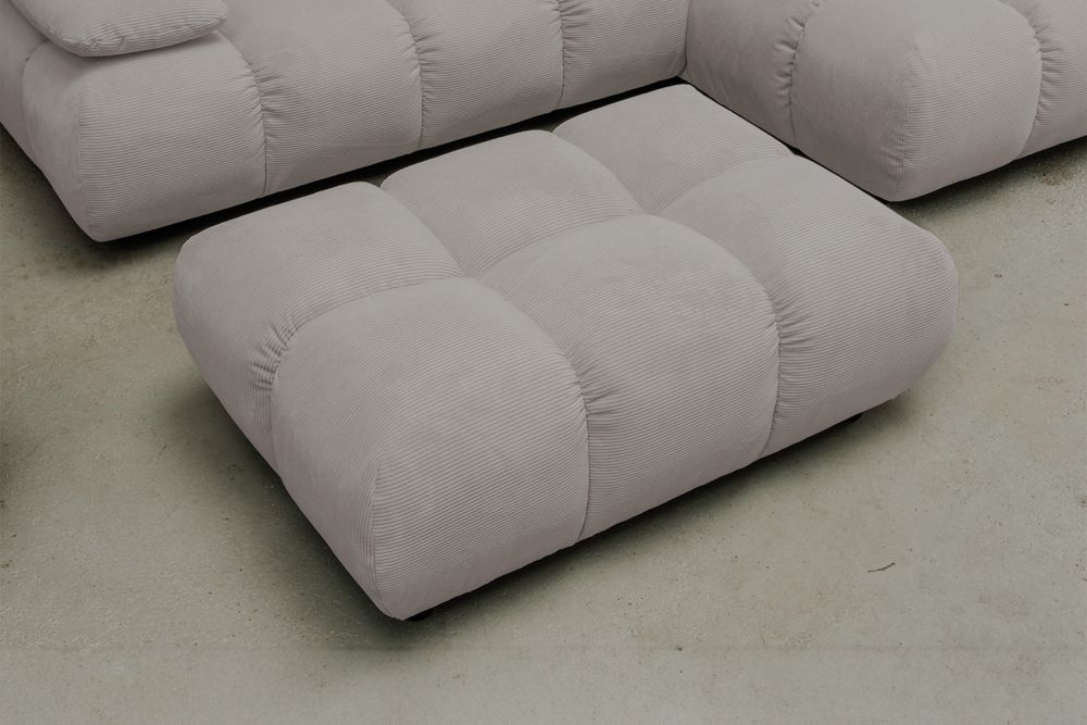 KAWOLA Polsterhocker VIVIEN Hockerbank Feincord grau