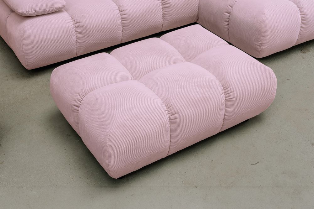 KAWOLA Polsterhocker VIVIEN Hockerbank Feincord rosa