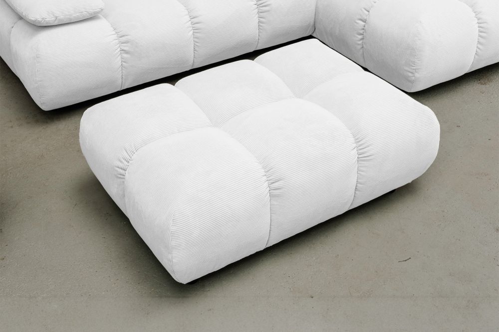 KAWOLA Polsterhocker VIVIEN Hockerbank Feincord weiß