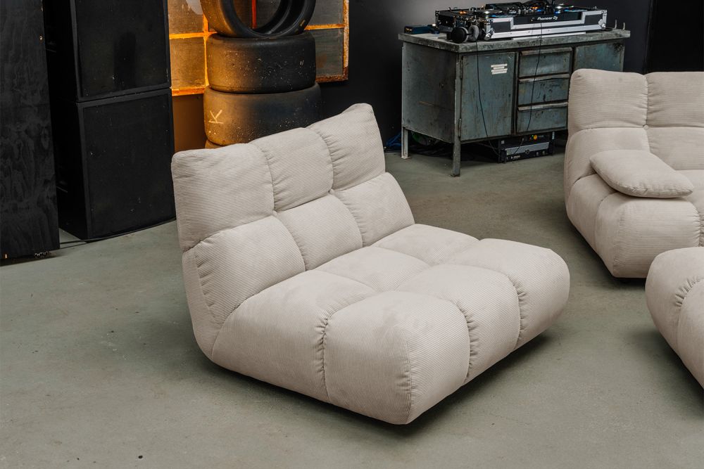 KAWOLA Sessel VIVIEN Drehsessel Feincord beige