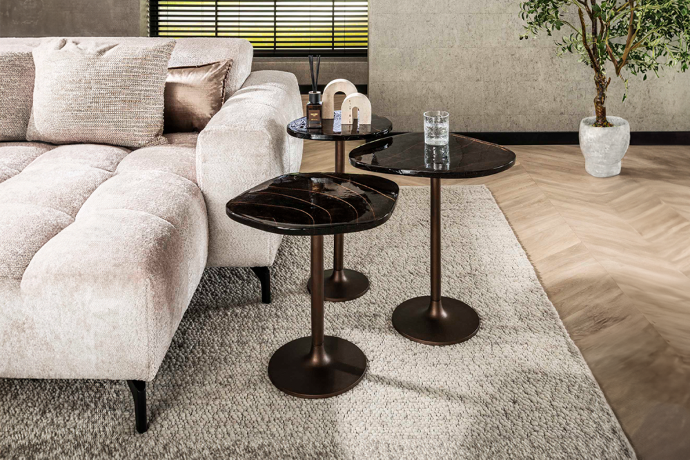 KAWOLA Beistelltisch DARI M Glas kupfer