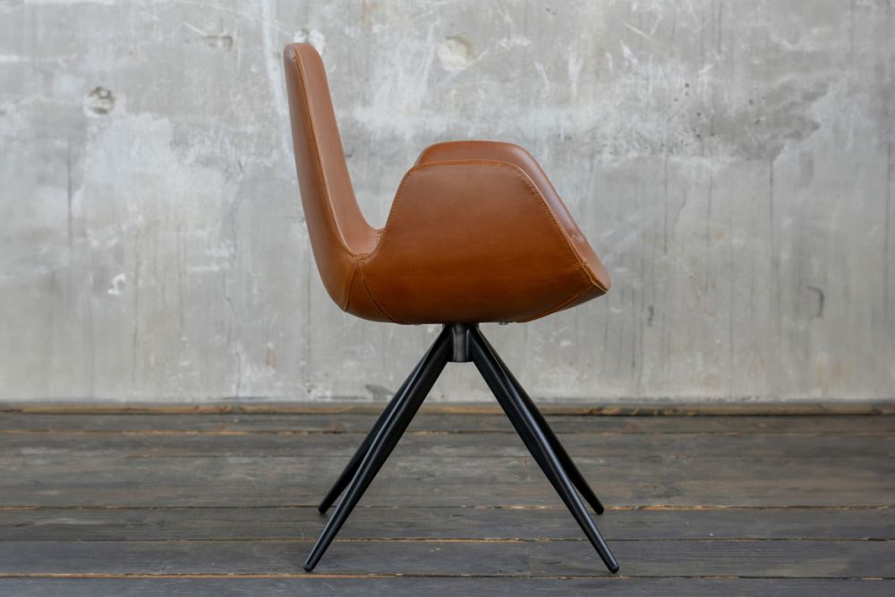 KAWOLA Stuhl QUEN Kunstleder braun