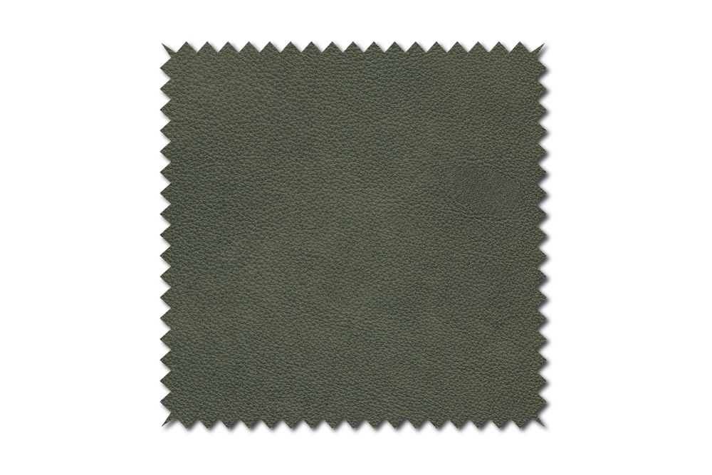 KAWOLA Stoffmuster Leder moosgrün 10x10cm
