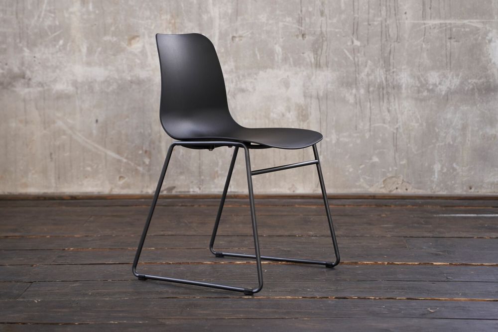 B-Ware KAWOLA Stuhl DENNIS Esszimmerstuhl Kunststoff schwarz