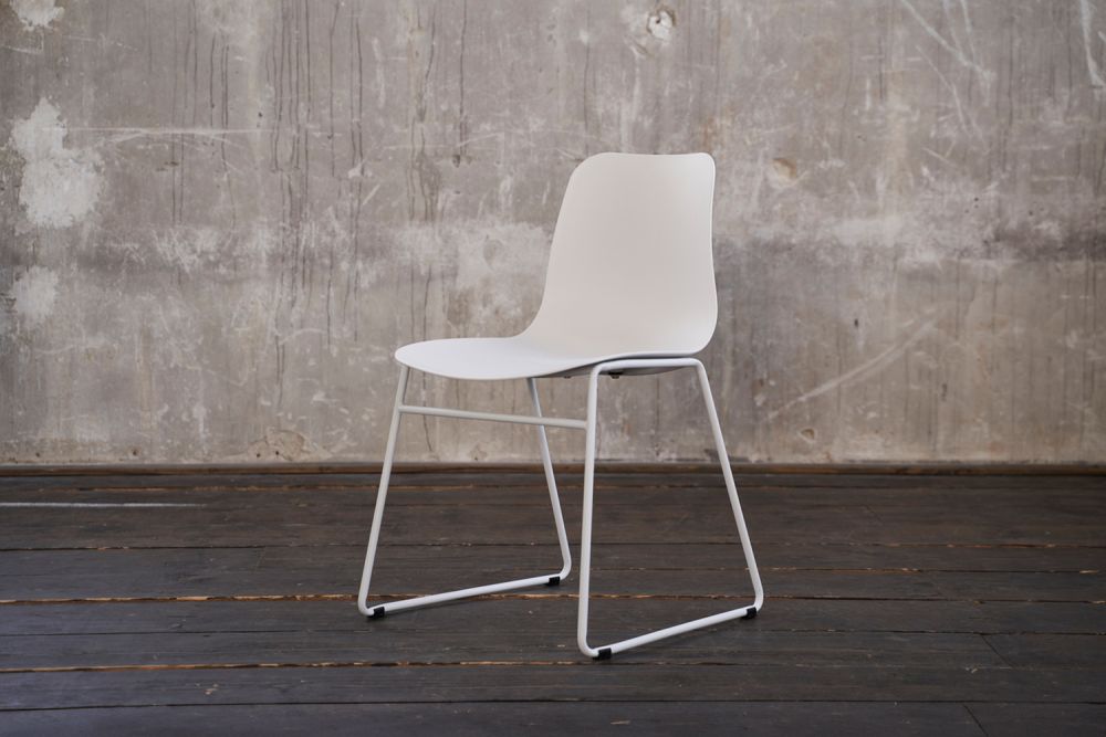 B-Ware KAWOLA Stuhl DENNIS Esszimmerstuhl Kunststoff weiß