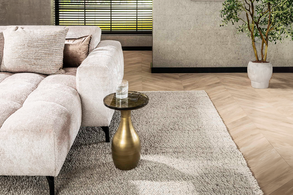 KAWOLA Beistelltisch MOKKA S Glas gold