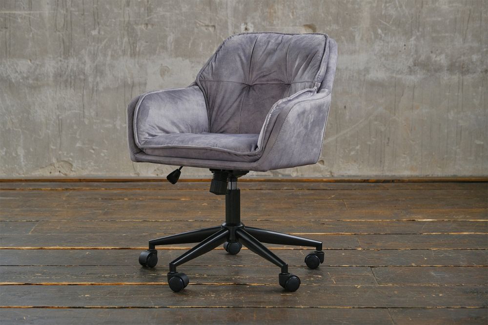B-Ware KAWOLA Bürostuhl TERRY Schreibtischstuhl Velvet grau
