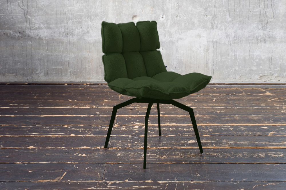 B-Ware KAWOLA Esszimmerstuhl BARO Drehstuhl Stoff grün