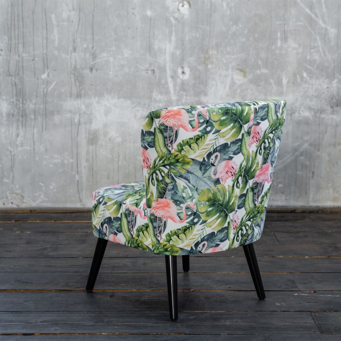 B-Ware KAWOLA Sessel MINGO Velvet Flamingo