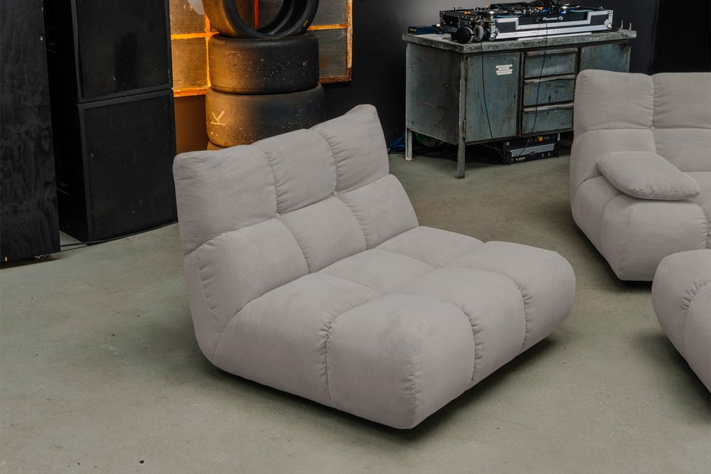 KAWOLA Sessel VIVIEN Drehsessel Feincord grau