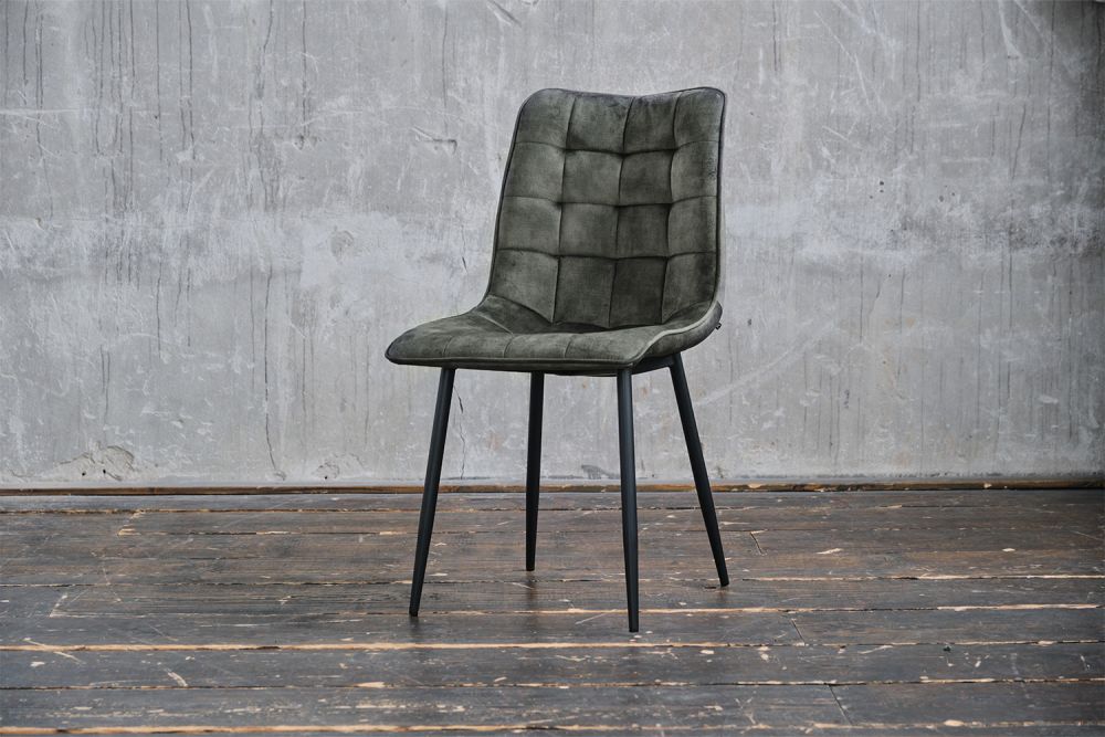 B-Ware KAWOLA Stuhl CLARA Esszimmerstuhl Velvet moosgrün