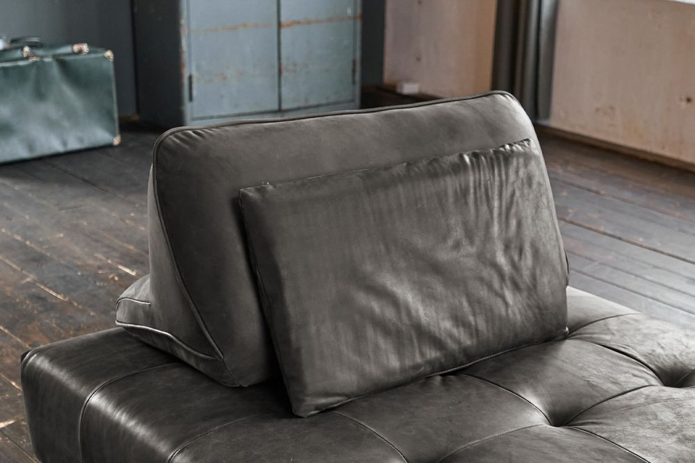 B-Ware KAWOLA Rückenkissen WIOLO Leder grau