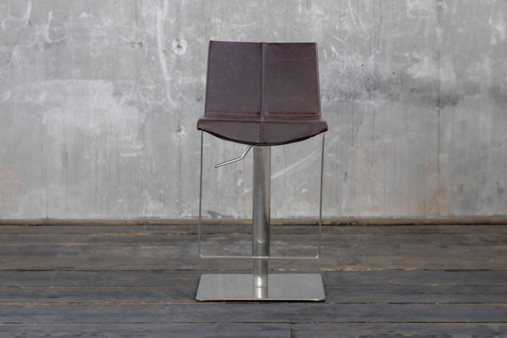 B-Ware KAWOLA Barhocker FES Barstuhl höhenverstellbar Kunstleder dunkelbraun