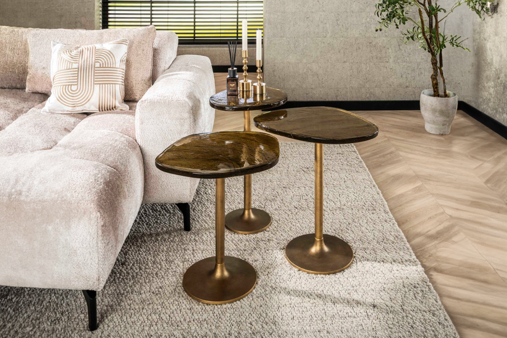 KAWOLA Beistelltisch DARI S Glas gold