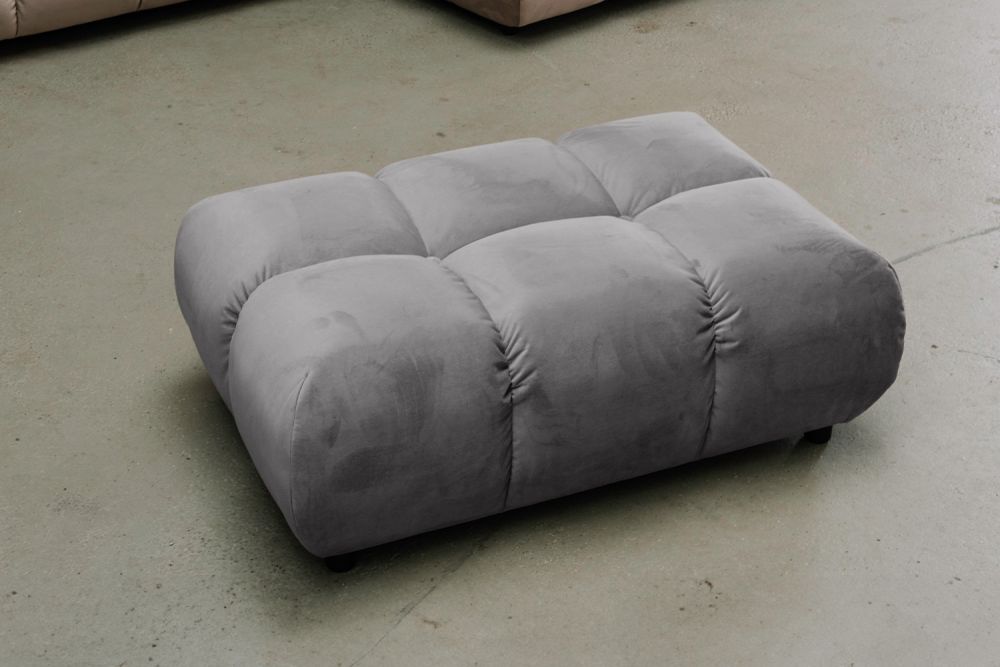 KAWOLA Polsterhocker VIVIEN Hockerbank Velvet stone