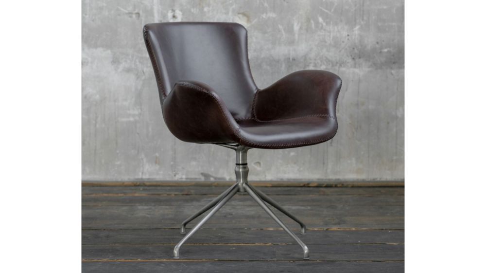 B-Ware KAWOLA Stuhl KANO Esszimmerstuhl Drehstuhl Kunstleder braun coffee