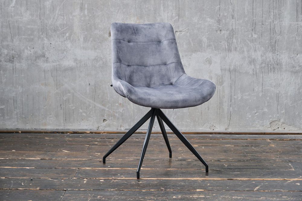 B-Ware KAWOLA Stuhl ENYA Esszimmerstuhl Velvet grau