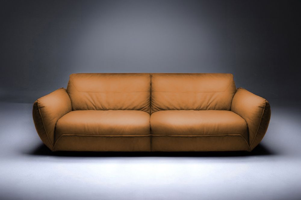 B-Ware KAWOLA Sofa DAVITO 4-Sitzer Megasofa Leder cognac