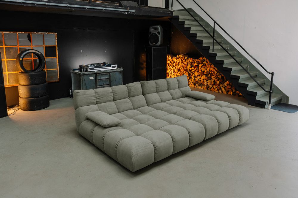 KAWOLA Big Sofa VIVIEN Feincord olivgrün