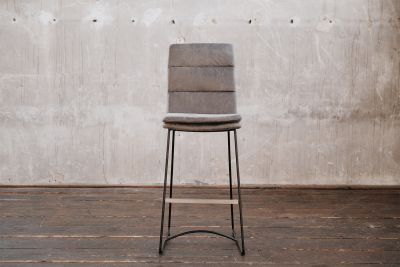 KAWOLA Thekenhocker VINCE Thekenstuhl Microfaser grau