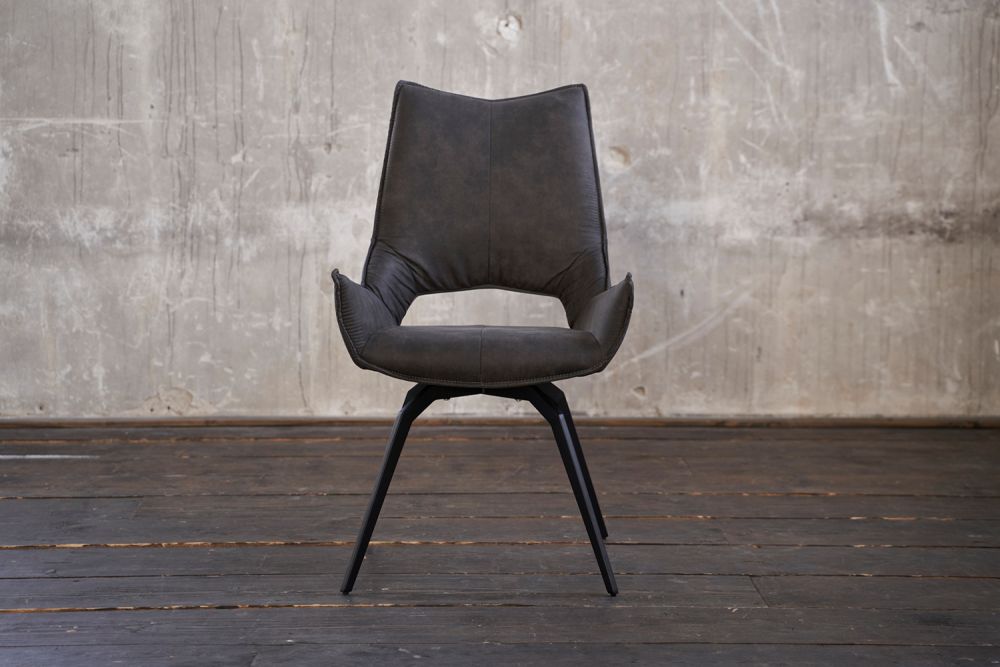 B-Ware KAWOLA Esszimmerstuhl SIVO Drehstuhl Stoff anthrazit