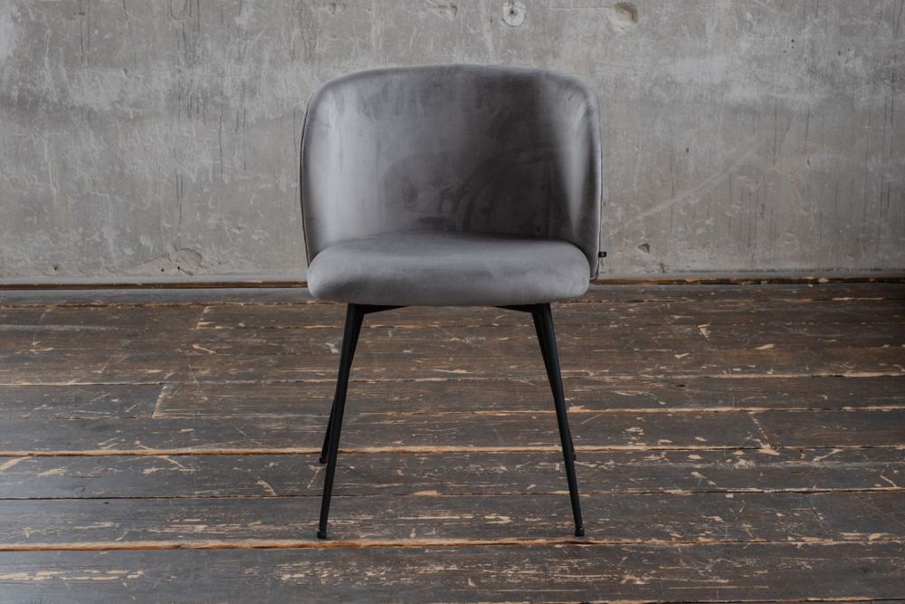 B-Ware KAWOLA Stuhl LENA Esszimmerstuhl Velvet grau