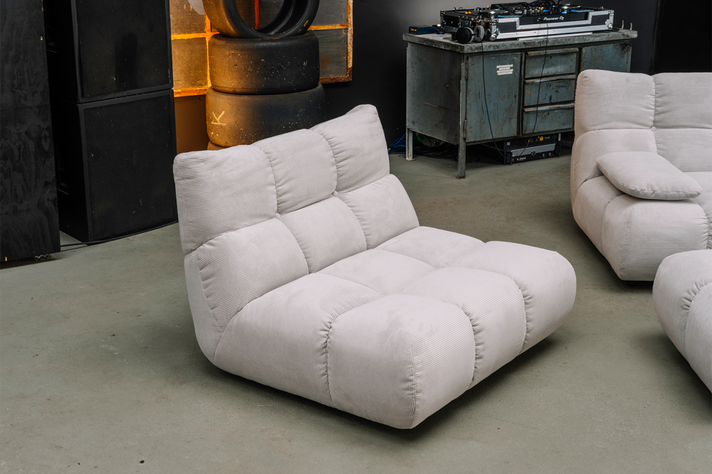 KAWOLA Sessel VIVIEN Drehsessel Feincord silber