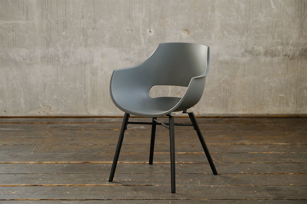 B-Ware KAWOLA Stuhl ZAJA Esszimmerstuhl Kunststoff anthrazit