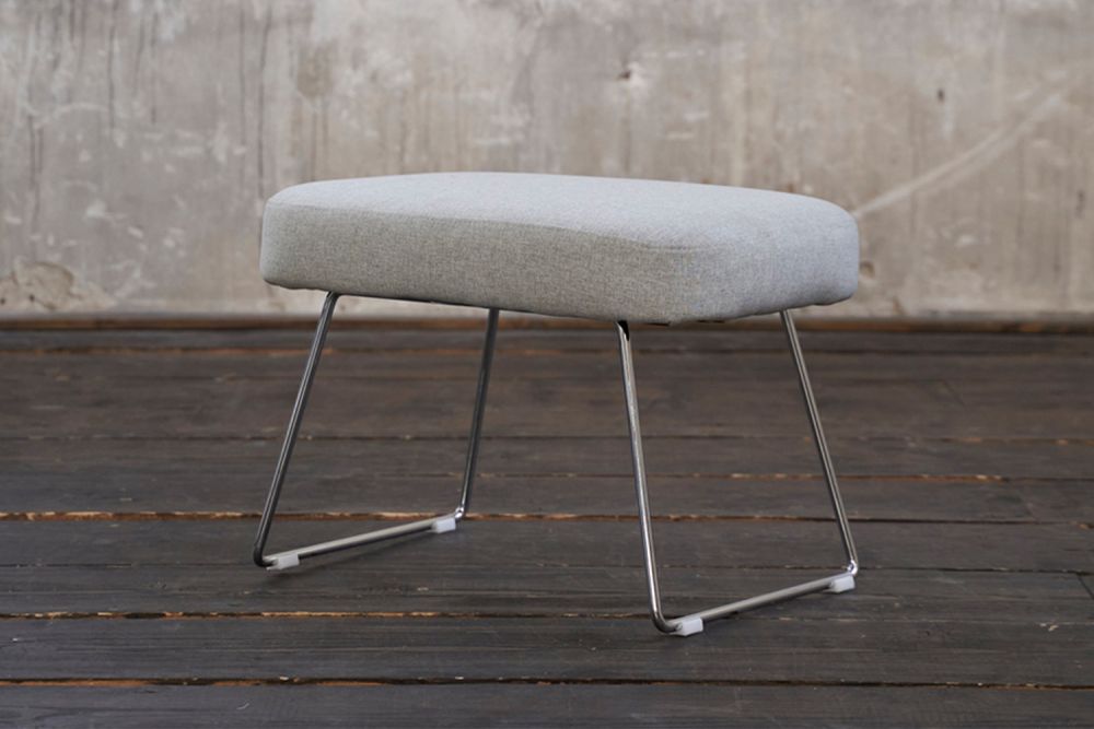 B-Ware KAWOLA Hocker SONNY Stoff grau