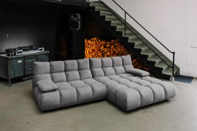 KAWOLA Sofa VIVIEN Ecksofa Velvet stone