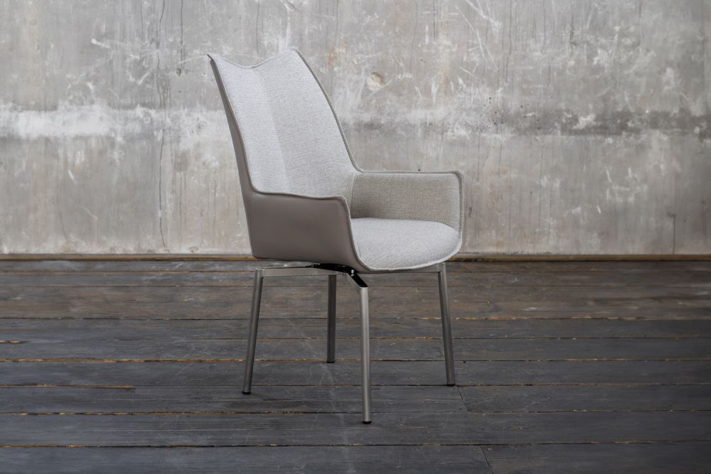 B-Ware KAWOLA Stuhl STINE Esszimmerstuhl Kunstleder grau