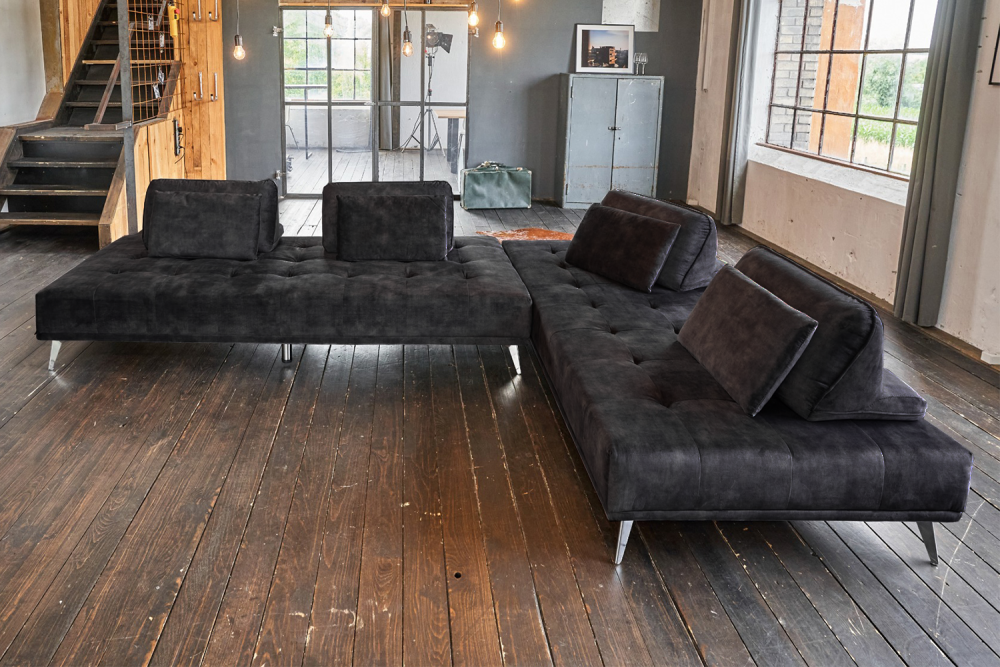 KAWOLA Sofa WIOLO Ecksofa velvet anthrazit