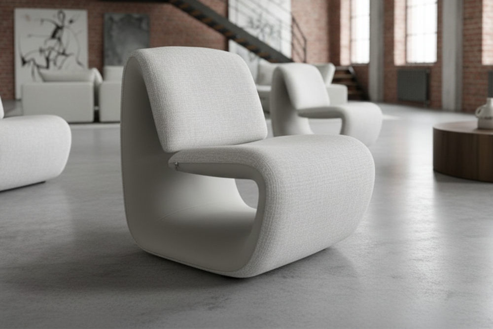 KAWOLA Sessel HAZEL Relaxsessel Stoff / Kunstleder grau