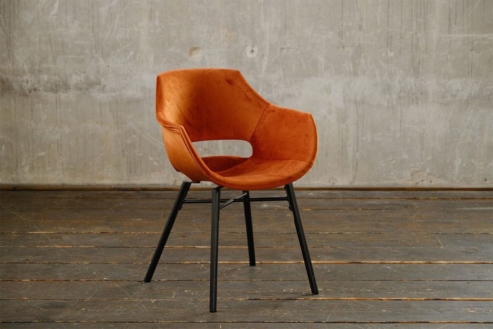 B-Ware KAWOLA Stuhl ZAJA Esszimmerstuhl Velvet cognac