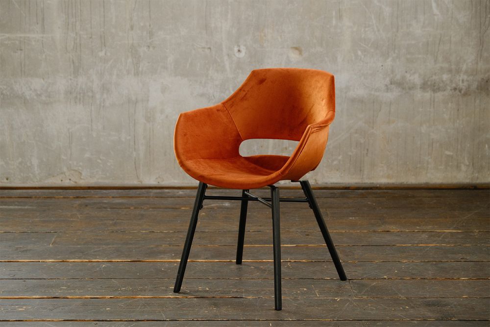 B-Ware KAWOLA Stuhl ZAJA Esszimmerstuhl Velvet cognac
