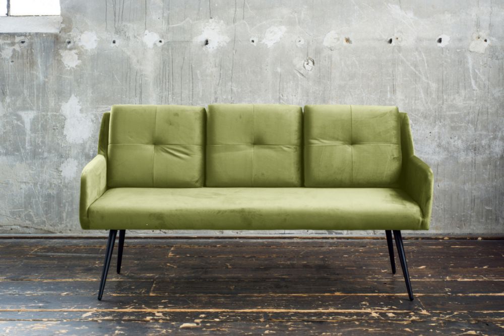 B-Ware KAWOLA Esszimmerbank PIRI Velvet grün