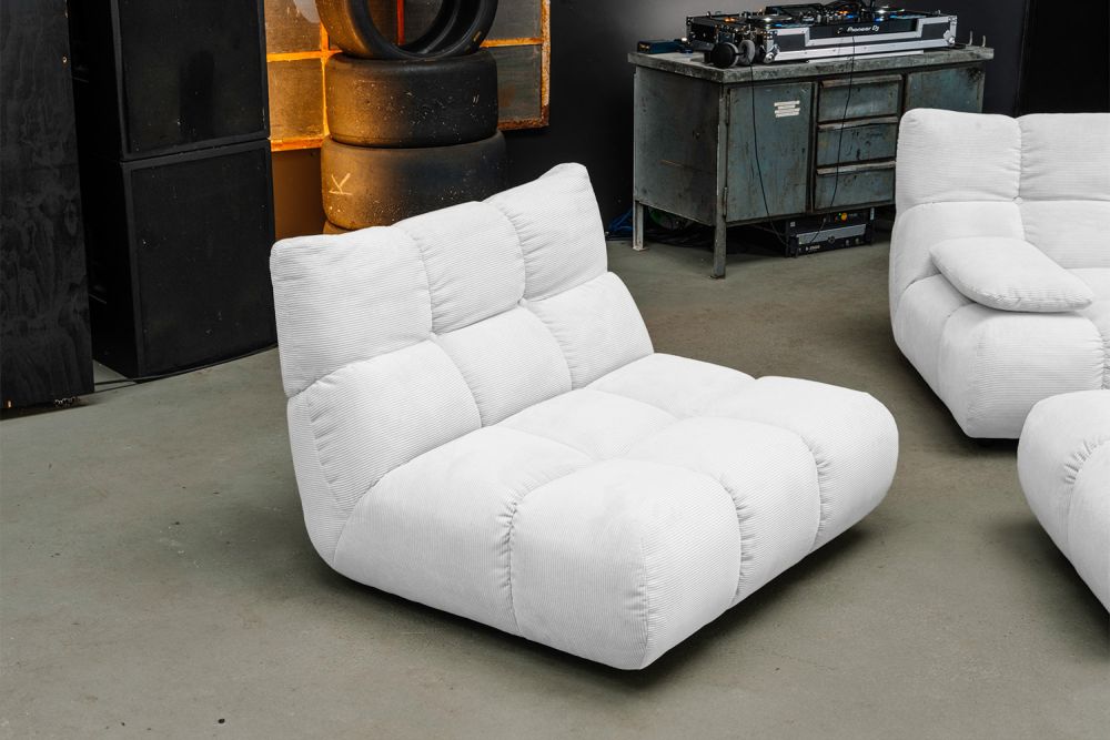 KAWOLA Sessel VIVIEN Drehsessel Feincord weiß