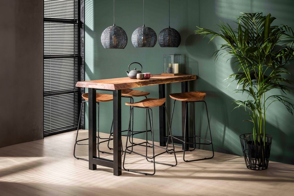 KAWOLA Barhocker LEMMY Set 4-tlg. Akazie massiv natur