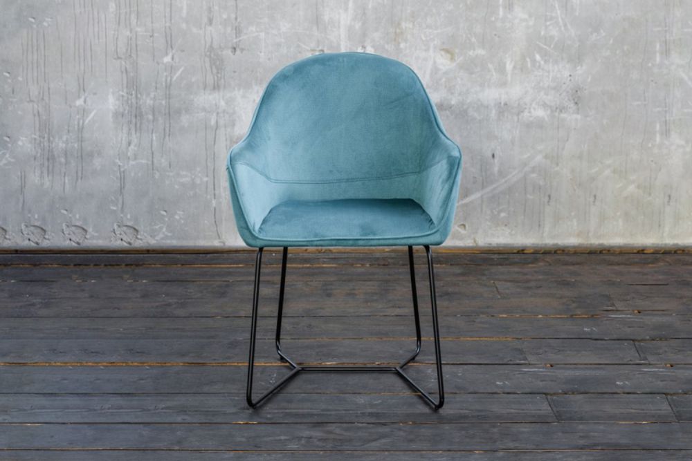 B-Ware KAWOLA Esszimmerstuhl ZINA Stoff blau