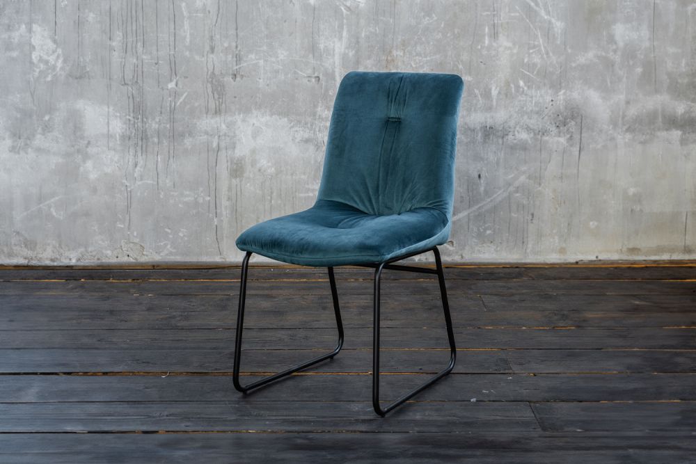 B-Ware KAWOLA Stuhl ZITA Esszimmerstuhl Velvet blau
