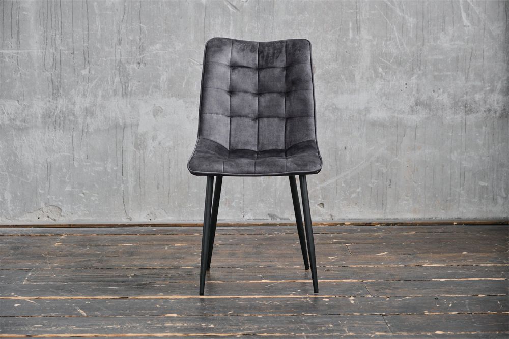 B-Ware KAWOLA Stuhl CLARA Esszimmerstuhl Velvet anthrazit